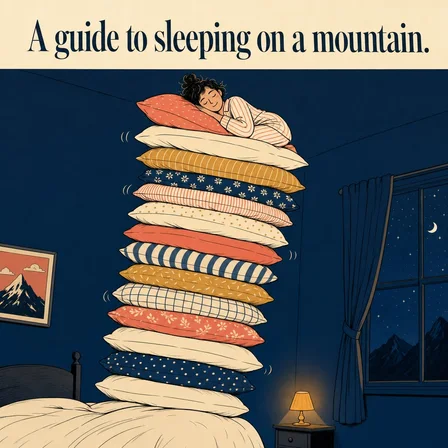 Editorial illustration: an example ad photograph from the product's inspiration library, illustrating the "A witty magazine-style drawing of the situation, with a headline like an article." technique